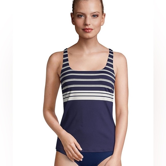 Lands End square neck tankini top size 12 - Picture 1 of 9